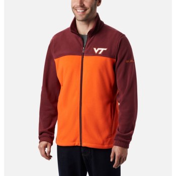 Columbia Jas Heren, Collegiate Flanker III Fleece - Virginia Tech DiepBordeaux Bruin Oranje, 84JHYAW